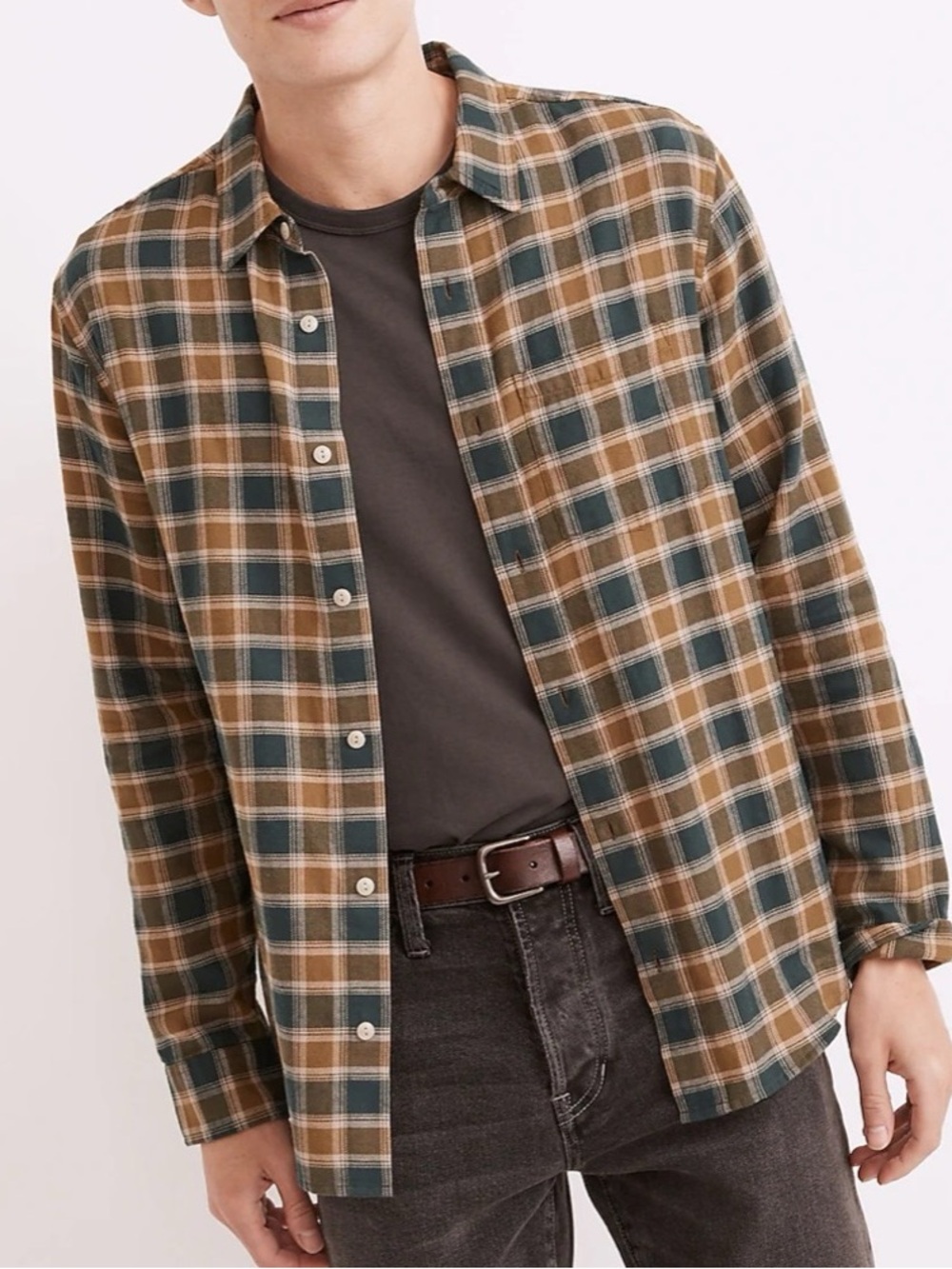 NWT - Madewell men’s flannel green and brown - Size XS